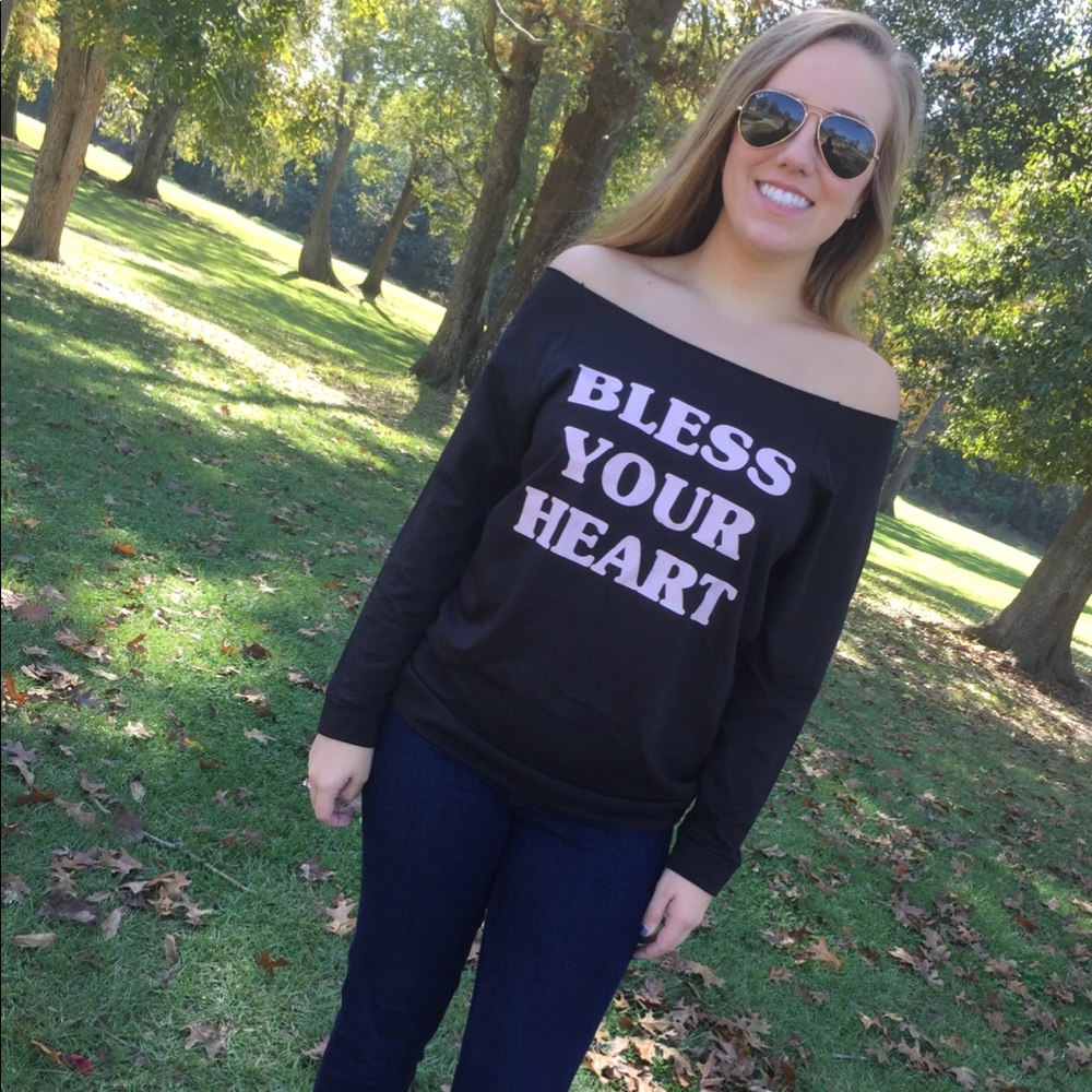 Bless Your Heart wide neck Southern Top
